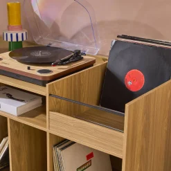 Mueble de vinilos XL estilo escandinavo, 130cm