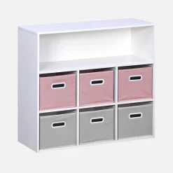 Mueble infantil con 6 cestas de terciopelo