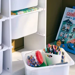Mueble para niños con 6 cubos de almacenaje