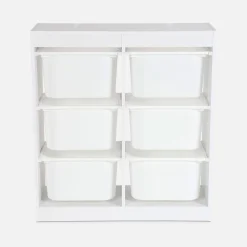 Mueble para niños con 6 cubos de almacenaje