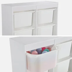 Mueble para niños con 6 cubos de almacenaje