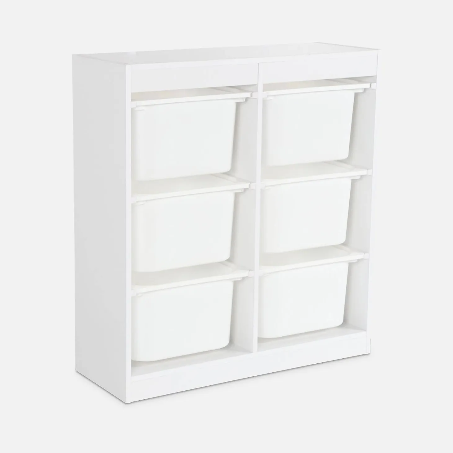Mueble para niños con 6 cubos de almacenaje