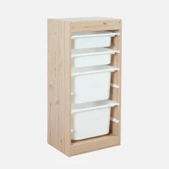 Mueble para niños con 4 cubos de almacenaje