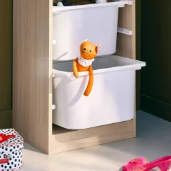 Mueble para niños con 4 cubos de almacenaje