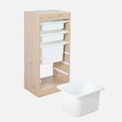 Mueble para niños con 4 cubos de almacenaje