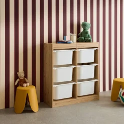 Mueble para niños con 6 cubos de almacenaje
