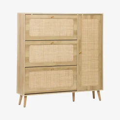 Mueble para zapatos de caña con 3 cajones