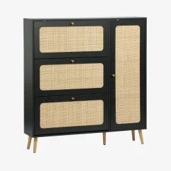 Mueble para zapatos de caña con 3 cajones