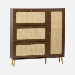 Mueble para zapatos de caña con 3 cajones