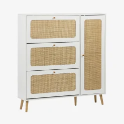 Mueble para zapatos de caña con 3 cajones
