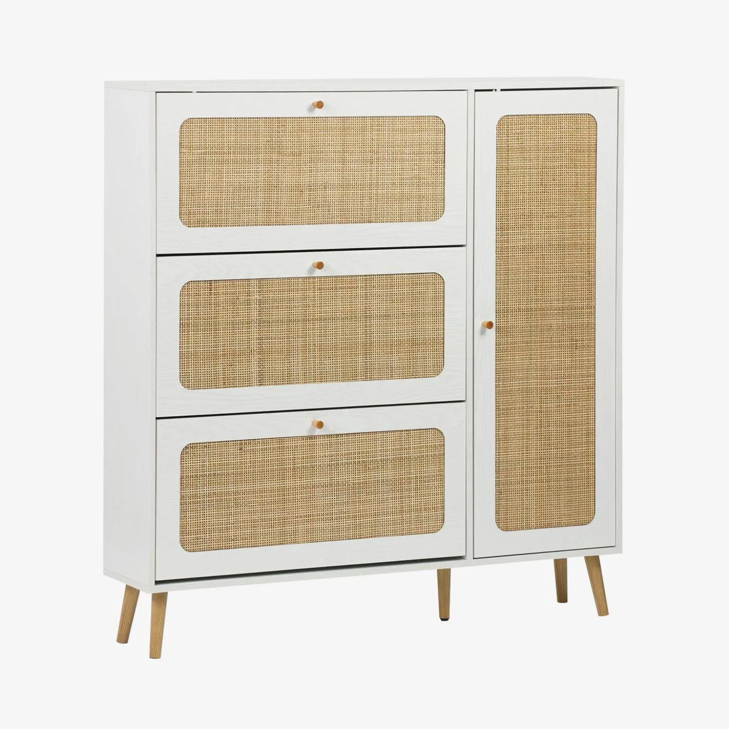Mueble para zapatos de caña con 3 cajones