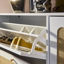 Mueble para zapatos de caña con 3 cajones