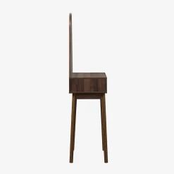 Mueble tocador de madera espejo redondo, 60cm