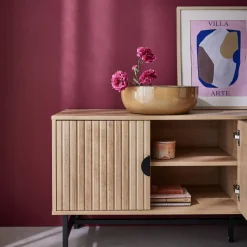 Mueble TV con efecto madera, 160cm
