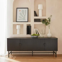 Mueble TV con efecto madera, 160cm