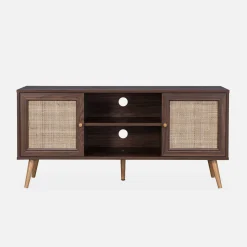 Mueble TV de caña trenzada, 120cm