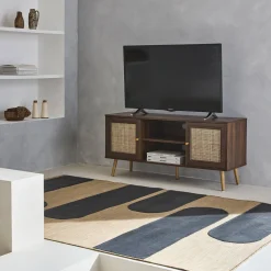 Mueble TV de caña trenzada, 120cm