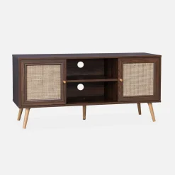 Mueble TV de caña trenzada, 120cm