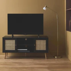Mueble TV de caña trenzada, 120cm
