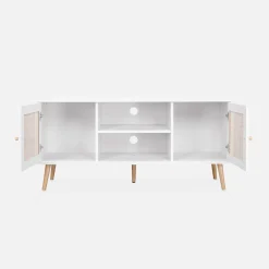 Mueble TV de caña trenzada, 120cm