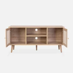 Mueble TV de caña trenzada, 120cm
