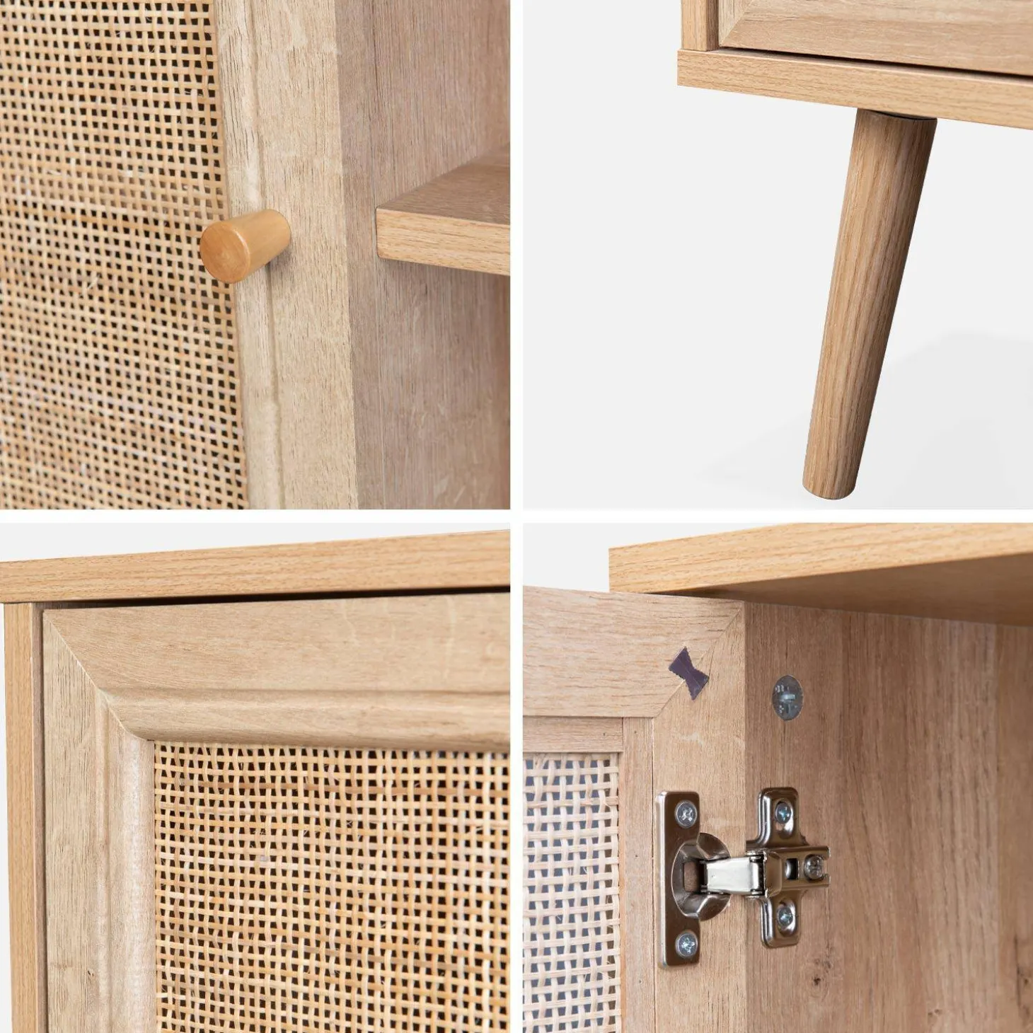 Mueble TV de caña trenzada, 120cm