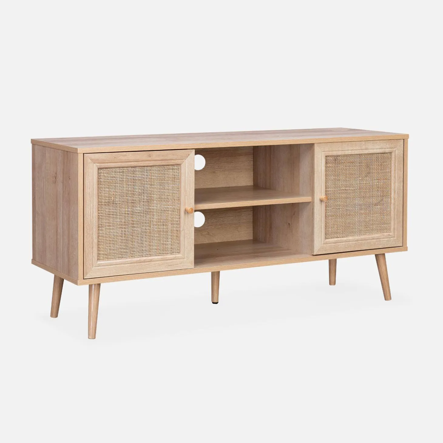 Mueble TV de caña trenzada, 120cm