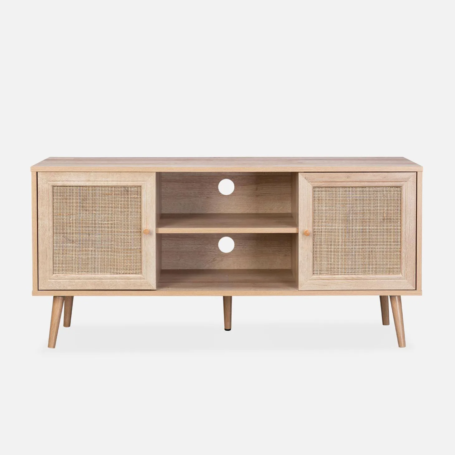 Mueble TV de caña trenzada, 120cm
