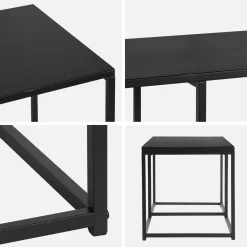Mueble TV de metal con barra de refuerzo, 140cm