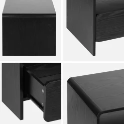 Mueble TV decorado de madera redondeada 2 cajones 110cm