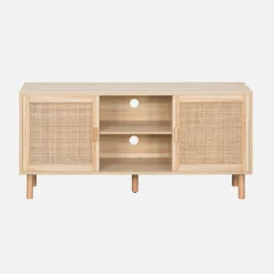 Mueble TV efecto caña y madera 120cm