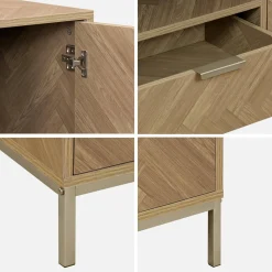 Mueble TV efecto madera en espiga 120cm