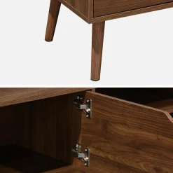 Mueble TV en acabado estilo nogal con 2 puertas, 160cm