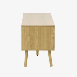 Mueble TV en acabado estilo nogal con 2 puertas, 160cm