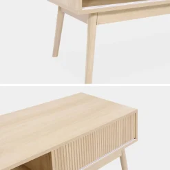 Mueble TV escandinavo efecto madera, 115cm
