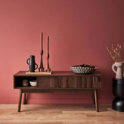 Mueble TV escandinavo efecto madera, 115cm