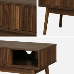 Mueble TV escandinavo efecto madera, 115cm