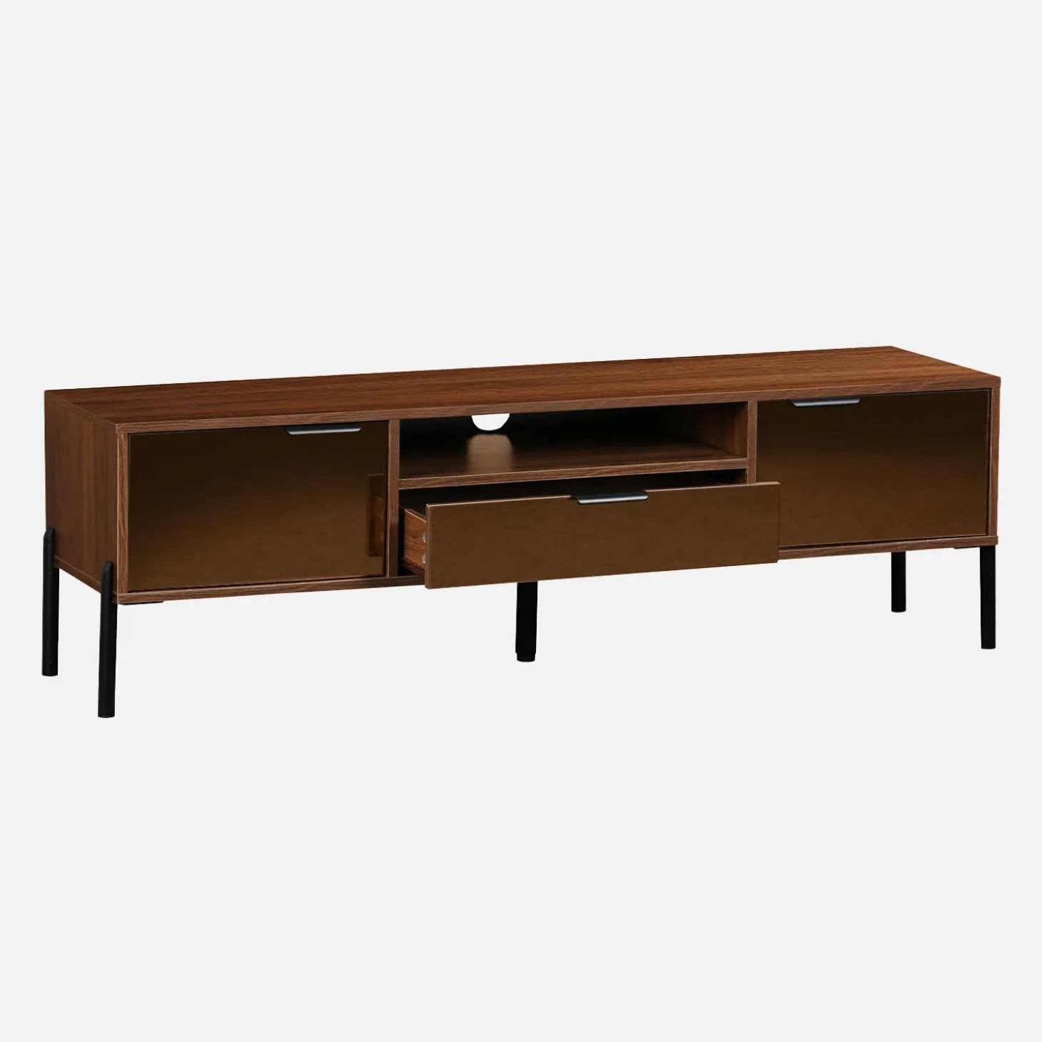 Mueble TV vintage efecto madera de nogal 151,5cm