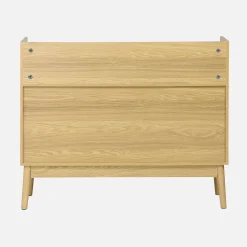 Mueble vinilo vintage con decoración madera, 100cm