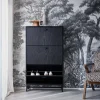 Mueble zapatero con 3 puertas acanaladas