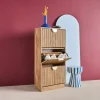 Mueble zapatero con efecto ranurado, 3 cajones