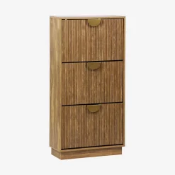 Mueble zapatero con efecto ranurado, 3 cajones