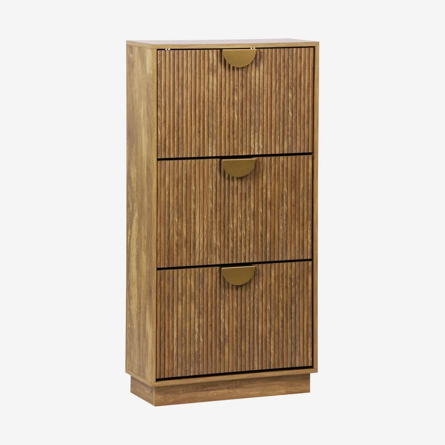 Mueble zapatero con efecto ranurado, 3 cajones