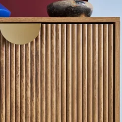 Mueble zapatero con efecto ranurado, 3 cajones