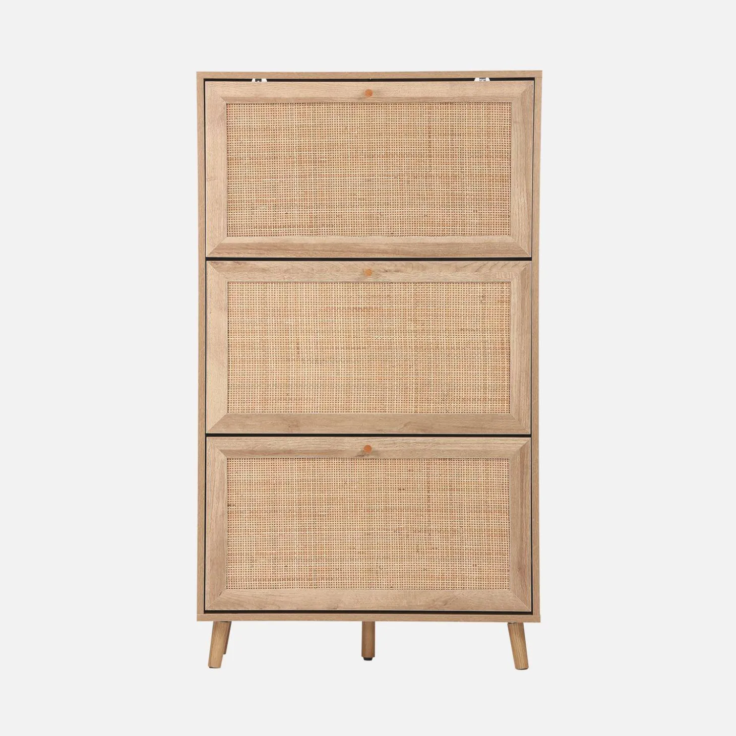 Mueble zapatero de caña