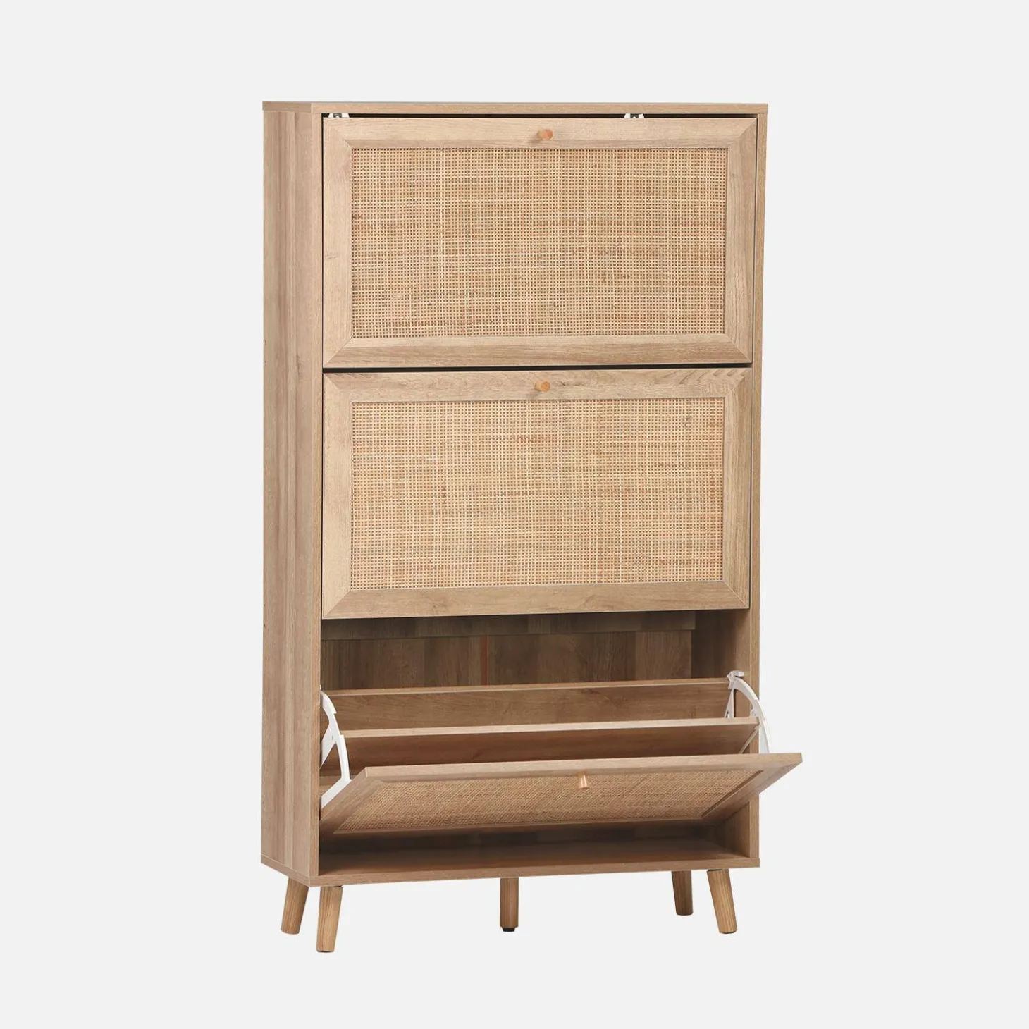 Mueble zapatero de caña