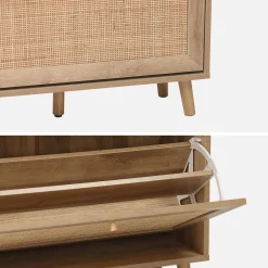 Mueble zapatero de caña