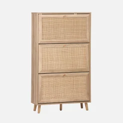 Mueble zapatero de caña