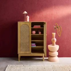 Mueble zapatero de caña de 2 puertas