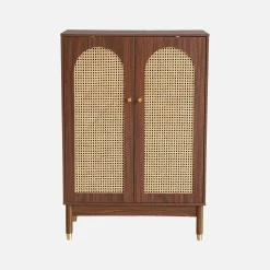 Mueble zapatero de caña de 2 puertas